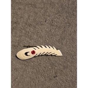 Vintage Plastic Feather Brooch